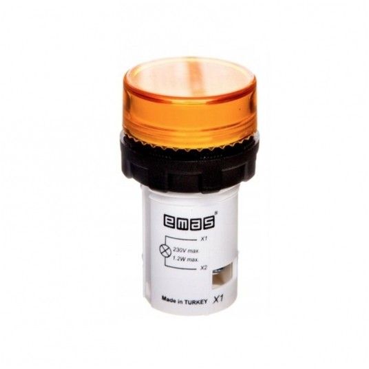 Lampka sygnali. LED, monoblok, pł.kl, 230V, żółta -zdjęcie numer 1