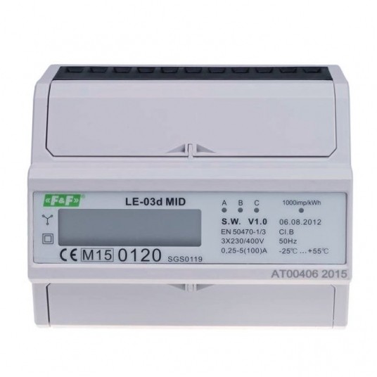 Licznik energii elektrycznej LE-03D 3F 100A -zdjęcie numer 1