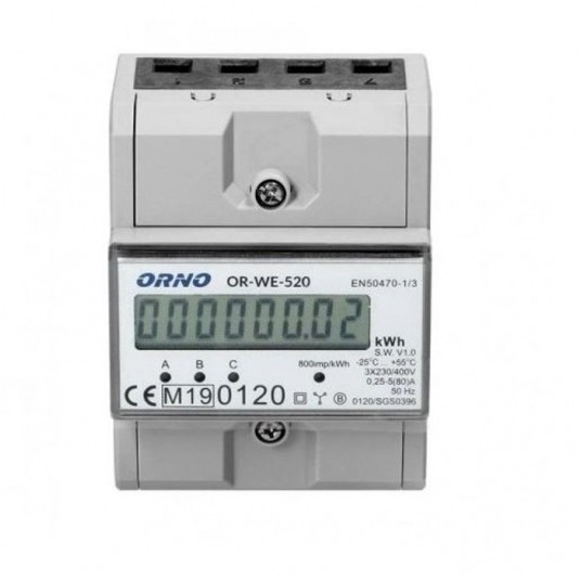 Licznik energii WE-520 3F 80A MID na szyn -zdjęcie numer 1