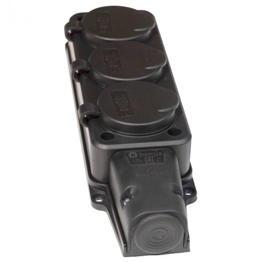 Listwa elektryczna gumowa 3x230V IP54 3 gniazda -zdjęcie numer 1