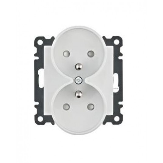 Lumina Gniazdo z/u podwójne 16A/250VAC białe -zdjęcie numer 1