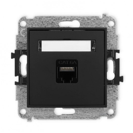 MINI Gniazdo komp. podwójne RJ45 kat. 6 cz. mat -zdjęcie numer 1