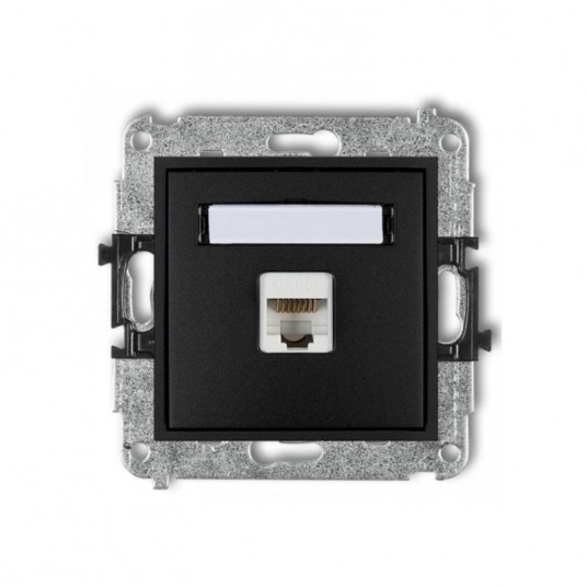 MINI Gniazdo komp. poj. 1xRJ45 kat. 6 czarny mat -zdjęcie numer 1