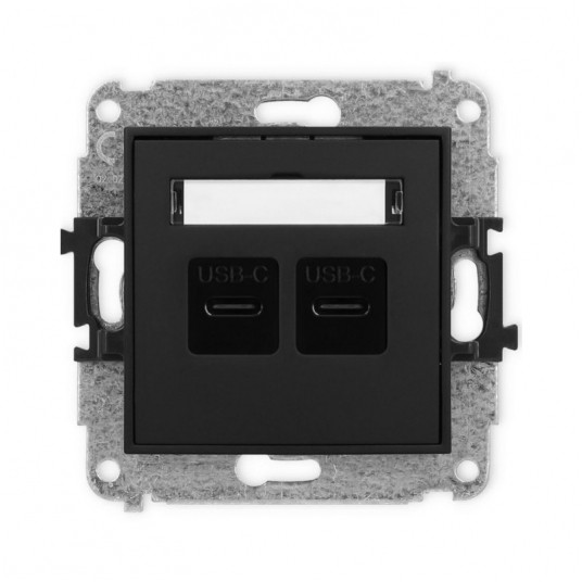 MINI Mech. ładowarki USB podwójnej 2xUSB C cz. mat -zdjęcie numer 1