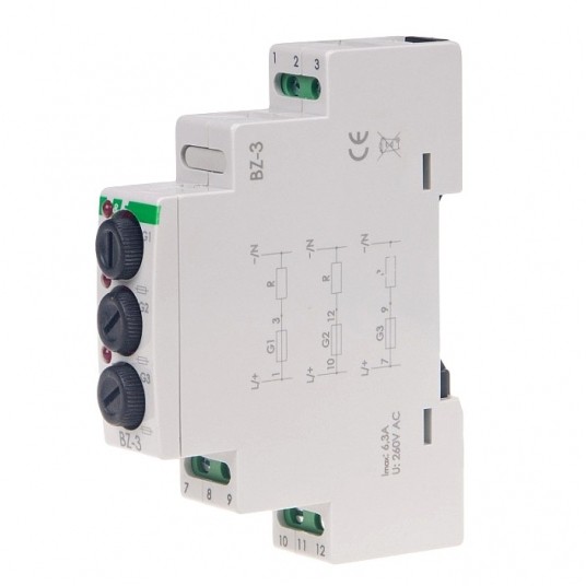 Moduł bezp. 3-gniazdowy,Imax=3x6A BZ-3 5x20mm -zdjęcie numer 1