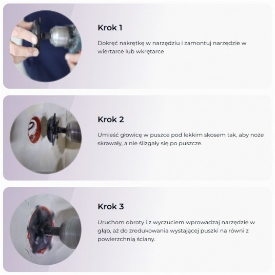 Narzędzie do skracania puszek podtynkowych z nożem -zdjęcie numer 3