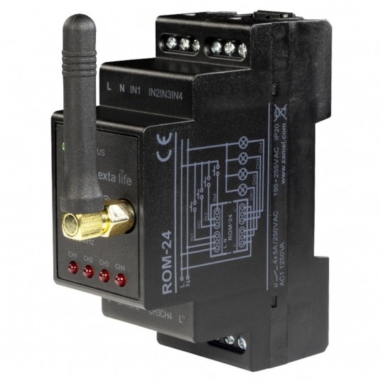 Odbiornik radiowy ROM-24 4 kanały ExtaLife DIN -zdjęcie numer 1