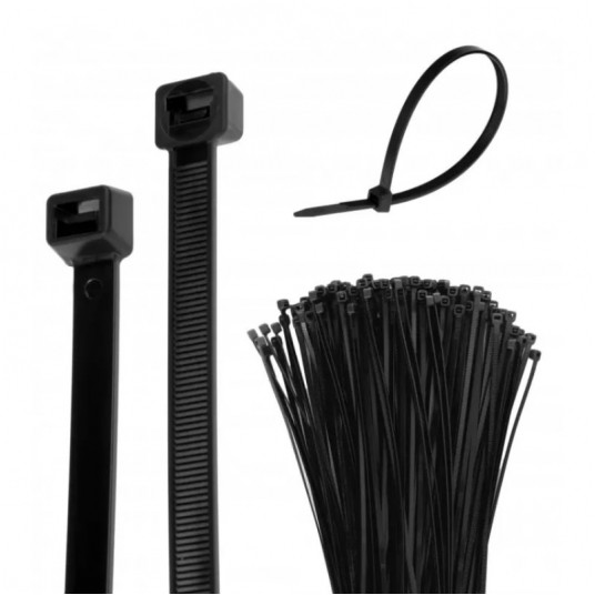 Opaska kablowa 350x3,6mm UV czarna 100szt. -zdjęcie numer 1