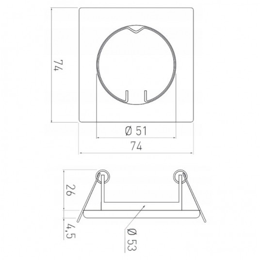 Oprawa punktowa PARMA BLACHA IP20 chrom kwadrat -zdjęcie numer 2