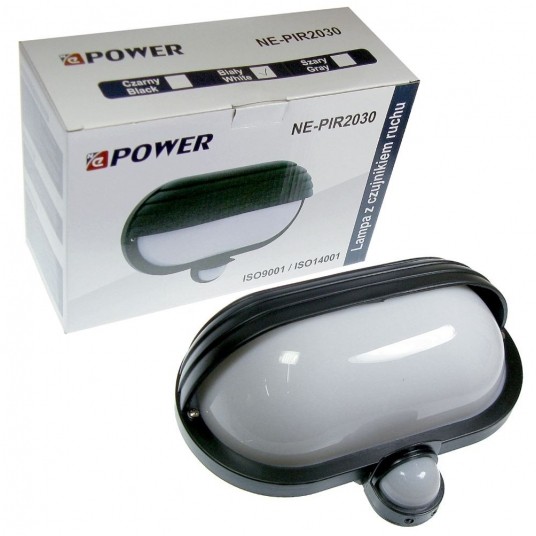 Oprawa z czujnikiem PIR Czarna NE-PIR2030 60W Lamp -zdjęcie numer 1