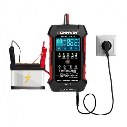 Prostownik automatyczny Konnwei RC-10 12V 24V 10A -zdjęcie numer 2