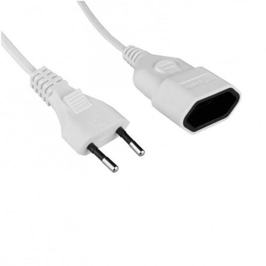 Przedłużacz 1 gniazdo - wtyk płaski 5m biały -zdjęcie numer 1