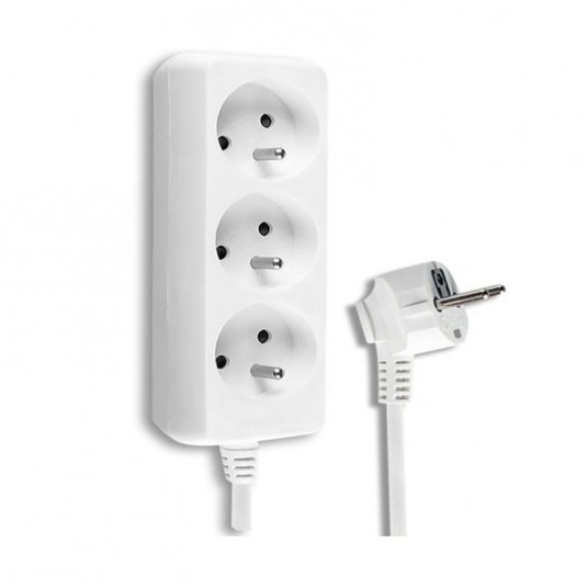 Przedłużacz 3 gniazda z uziemieniem 5m biały -zdjęcie numer 1