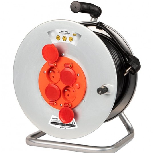 Przedłużacz bębnowy 3x2,5mm 50m 4-Gn. 10A/2500W -zdjęcie numer 1