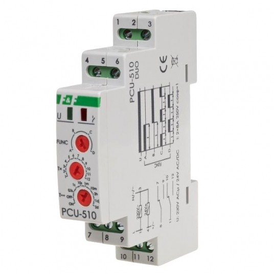 Przekaźnik czasowy PCU-510DUO 2P 8A 230V AC, 24V -zdjęcie numer 1