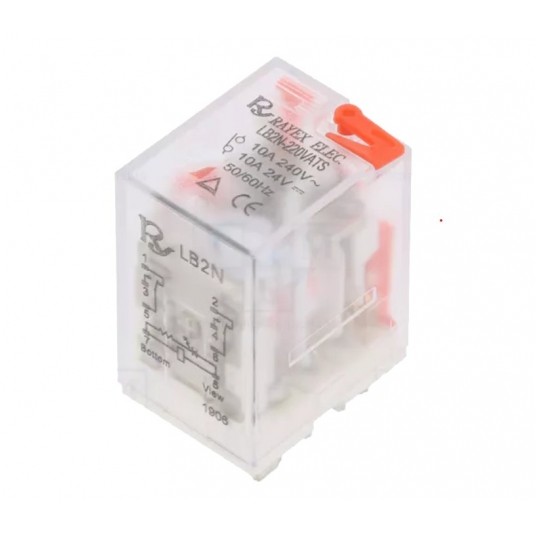 Przekaźnik elektromagnetyczny DPDT 230VAC 10A/240V -zdjęcie numer 1