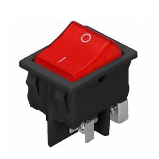 Przełącznik kołyskowy podświetlany ON/OFF czerwony -zdjęcie numer 1