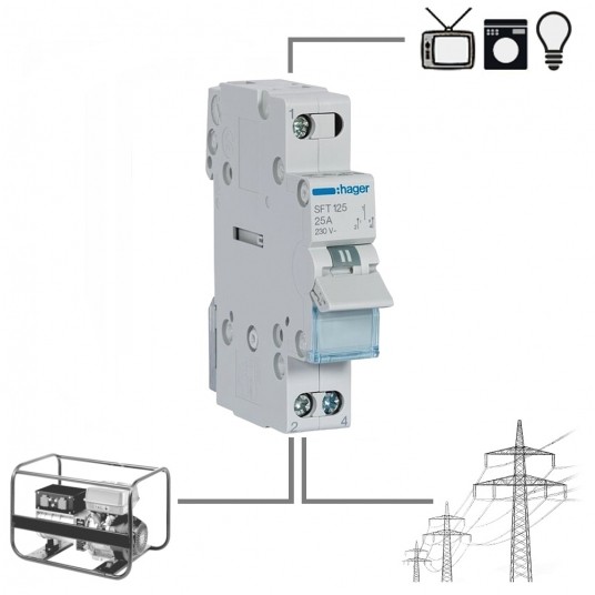 Przełącznik SFB116 16A 1P modułowy 1-0-2 Hager -zdjęcie numer 1