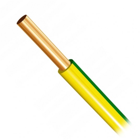 Przewód DY H05V-U 2,5mm jednożyłowy żółto-zielony -zdjęcie numer 1