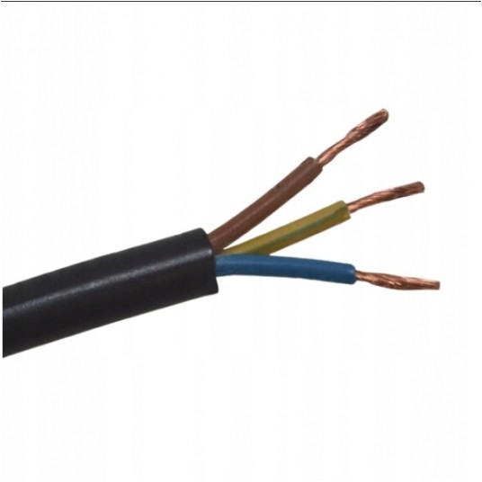 Przewód OWY H05VV-F 3x2,5 czarny linka -zdjęcie numer 1