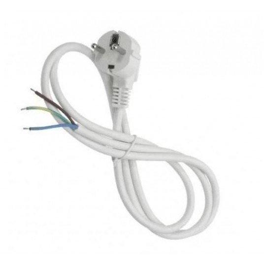 Przewód przyłączeniowy (OWY) 3G1,5 kątowa 3m biały -zdjęcie numer 1