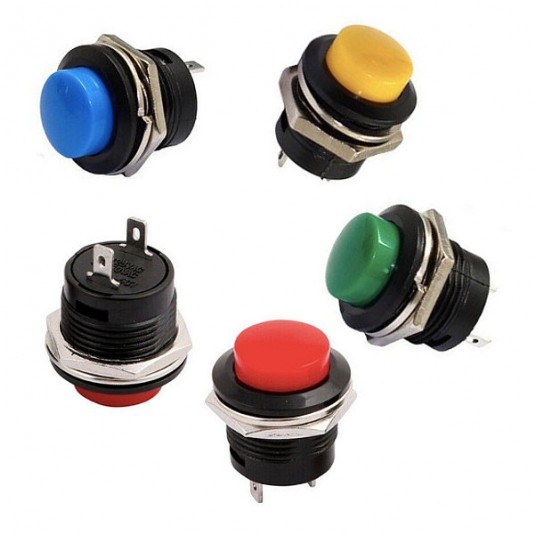 Przycisk chwilowy R13-507 kolor 250V 3A PB-02 -zdjęcie numer 1