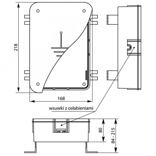 Puszka do złącza odgromowego 218x168x80 -zdjęcie numer 2