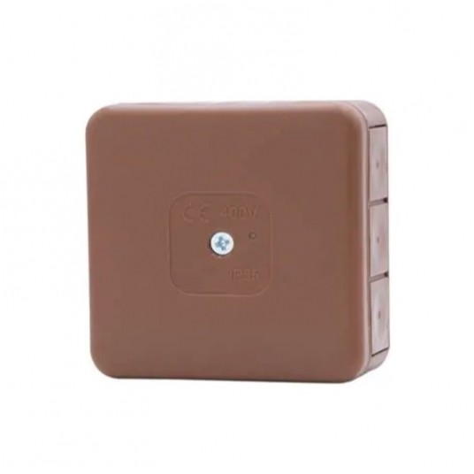 Puszka herm. H55-S 85x85x37 IP55 12-wył brązowa -zdjęcie numer 1