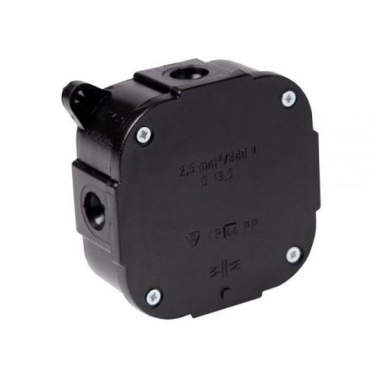 Puszka n/t IP44 4 wkręty z zaciskami czarna -zdjęcie numer 1