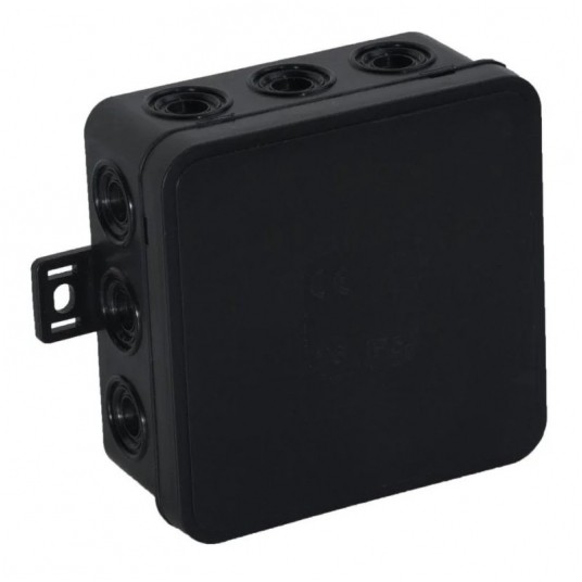 Puszka V7 100x100x41mm n/t IP54 12-wlot.klik czarn -zdjęcie numer 1