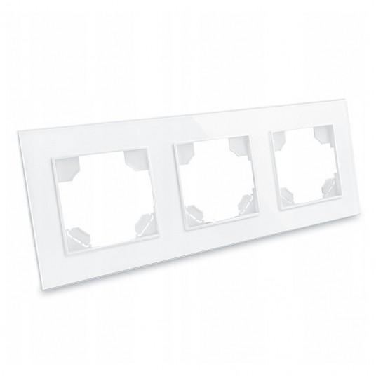 Ramka szklana 3 Socket - White R -zdjęcie numer 1