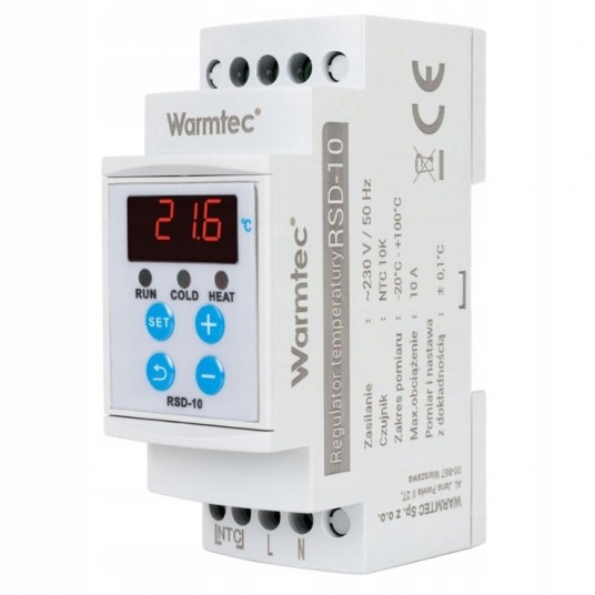 Regulator temperatury RSD-10 na szynę -zdjęcie numer 1
