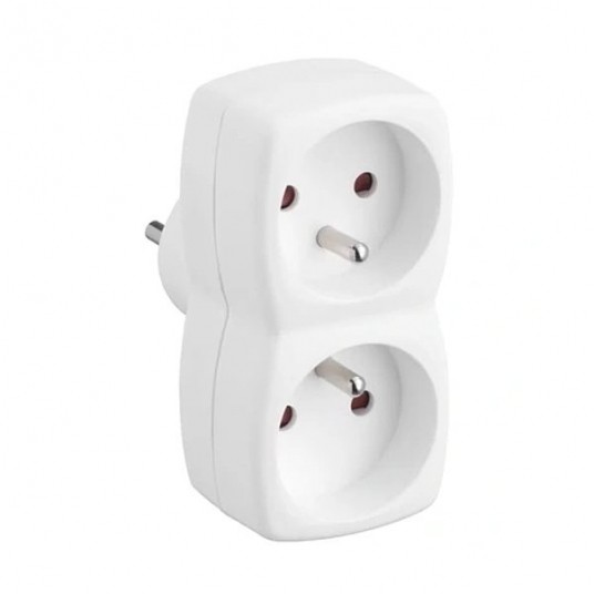 Rozgałęźnik elektryczny 2 gniazda z uziemieniem -zdjęcie numer 1