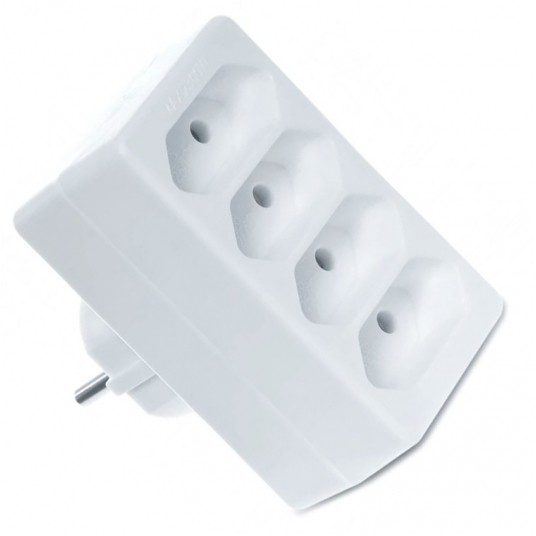 Rozgałęźnik elektryczny 4 gniazda b/u płaskie -zdjęcie numer 1