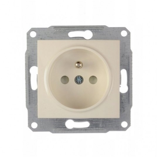 SEDNA Gniazdo pojedyncze 16A IP20 kremowe -zdjęcie numer 1