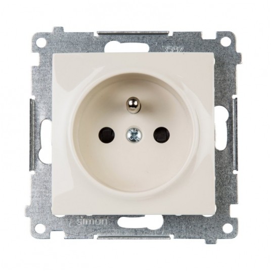 Simon 54 Gniazdo poj z/u kremowe -zdjęcie numer 1