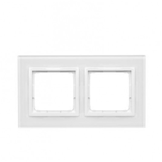 Simon 54 Nature Ramka podwójna szkło BIAŁA PERŁA -zdjęcie numer 1