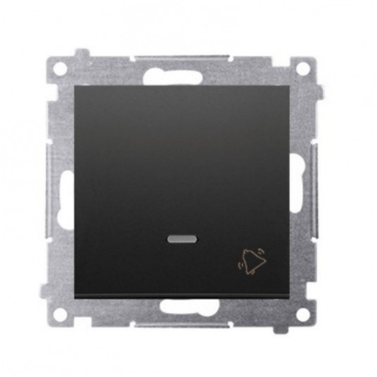 Simon 54 przycisk dzwonek z podśw. LED czarny mat -zdjęcie numer 1