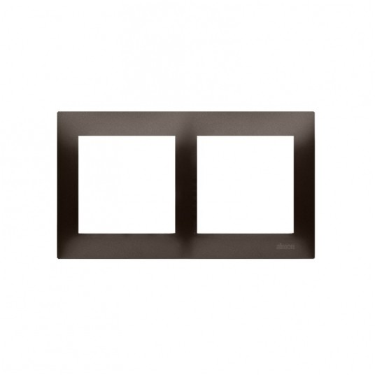 Simon 54 Ramka podwójna brąz mat -zdjęcie numer 1