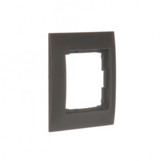 Simon 54 Ramka pojedyncza brąz mat -zdjęcie numer 1