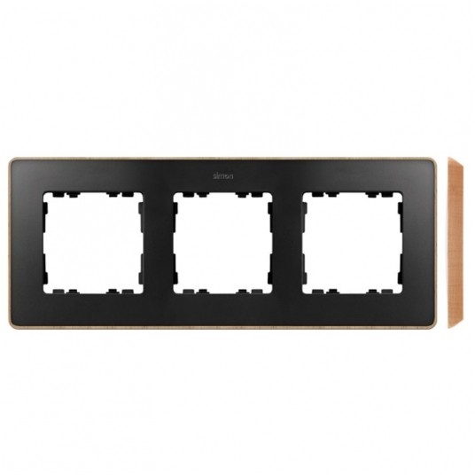 Simon 82 Detail Ramka 3- kr. grafit, podst. drewno -zdjęcie numer 1