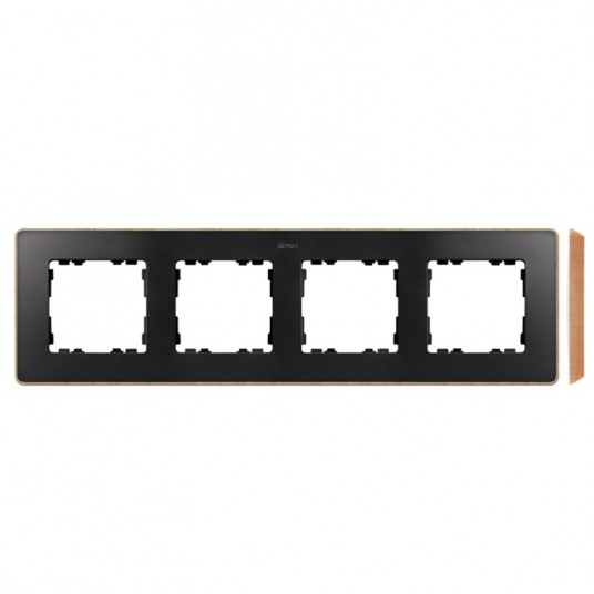 Simon 82 Detail Ramka 4-kr. grafit podst. drewno -zdjęcie numer 1