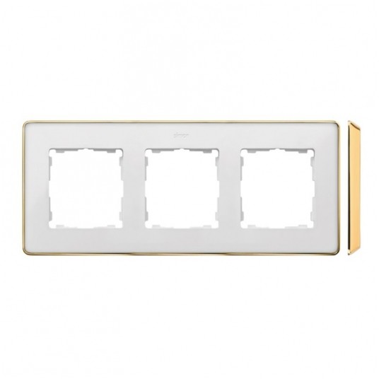 Simon Detail 82 Ramka 3-ka met BIAŁA /podst.złota -zdjęcie numer 1