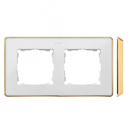 Simon Detail 82 Ramka podw. met BIAŁA / pod.złota -zdjęcie numer 1