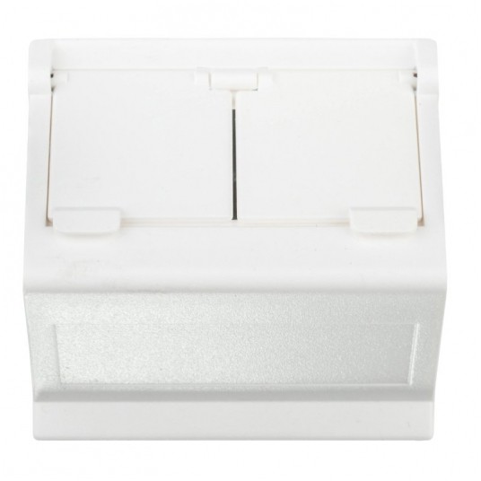 Simon Płytka K45 gn. 2xRJ skośna z przesł. czy.bie -zdjęcie numer 1