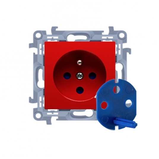 Simon10 Gniazdo DATA z kluczem czerwone 16A 250V -zdjęcie numer 1