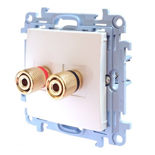 Simon10 Gniazdo głośnikowe poj. dla wyj 6mm2 biały -zdjęcie numer 1