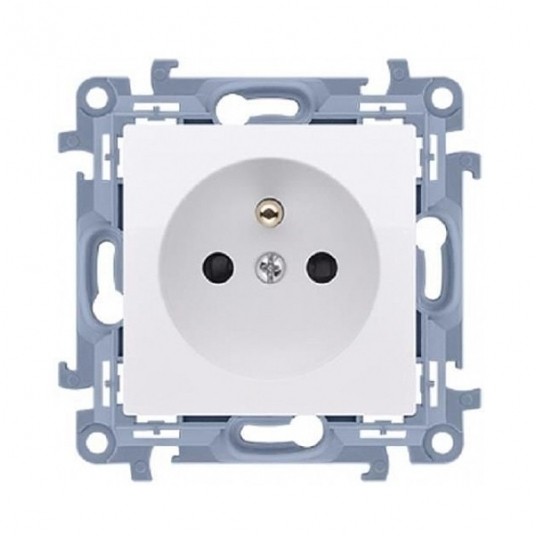 Simon10 Gniazdo pojedyńcze z/u 16A białe -zdjęcie numer 1