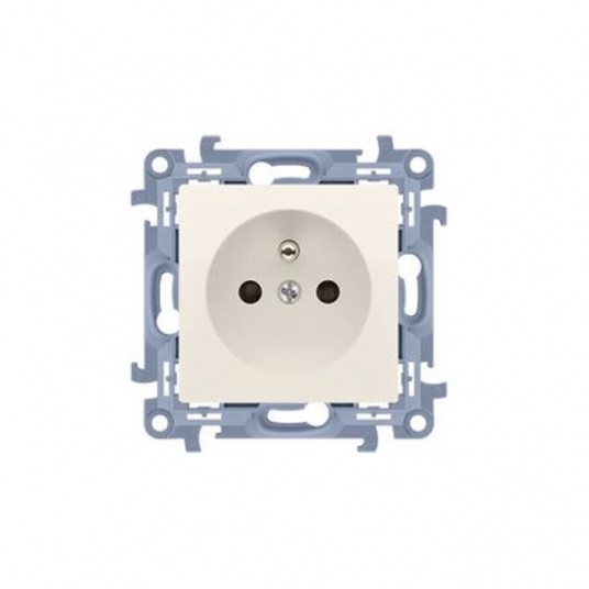 Simon10 Gniazdo pojedyńcze z/u 16A kremowe IP20 -zdjęcie numer 1