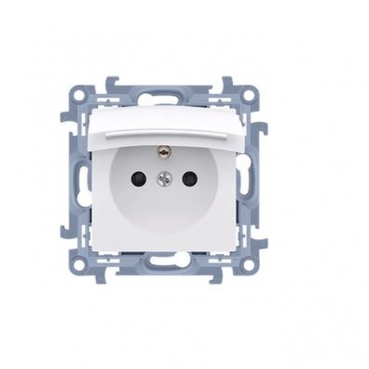 Simon10 Gniazdo pojedyńcze z uszczelką IP44 białe -zdjęcie numer 1